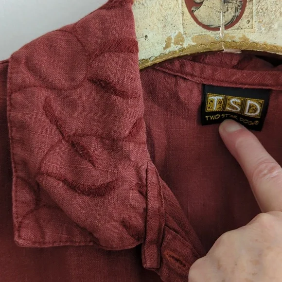 Embroidered Vintage Hemp Blouse - Picture 5 of 7